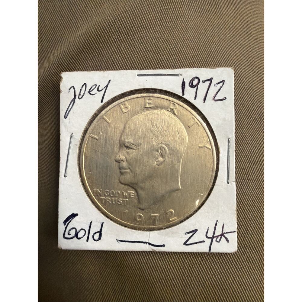 24k Gold Eisenhower Dollar 1972